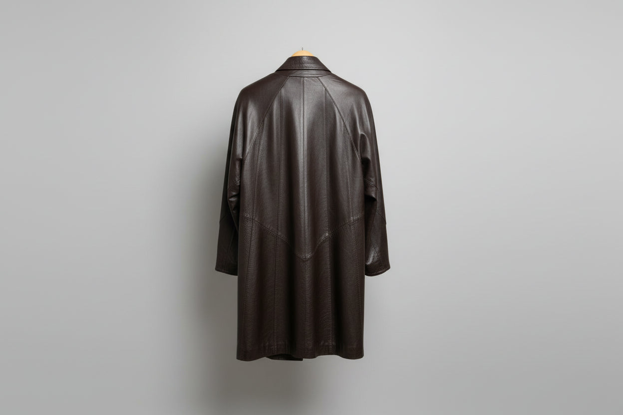 Norris Raymond Soft Brown Nappa Leather Ladies Swing Coat-UK SIZE 8 USED GOOD