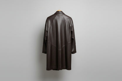 Norris Raymond Soft Brown Nappa Leather Ladies Swing Coat-UK SIZE 8 USED GOOD