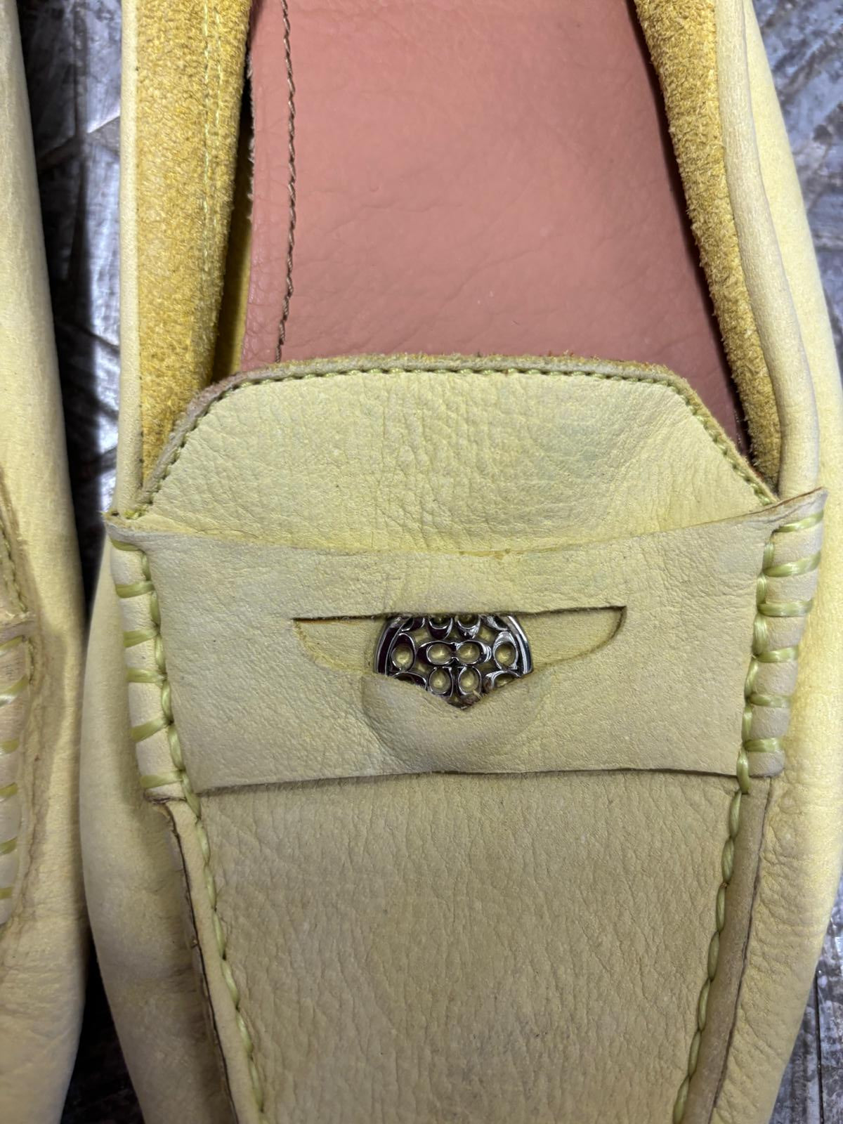COACH Yellow Nicola Loafers UK 8 EU 41 (10B) Slip-On Driving Shoes