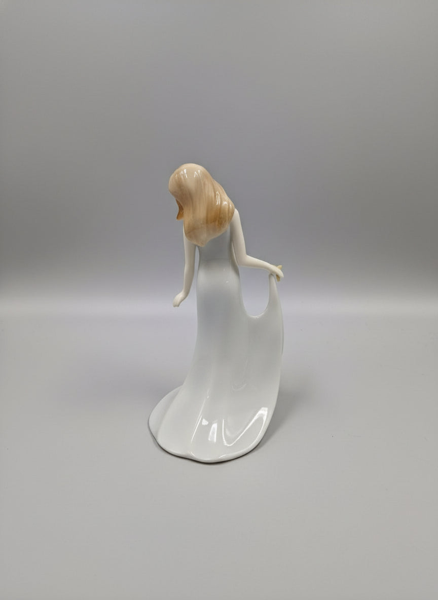 Royal Worcester Moments colour 'For You' girl with flower figurine