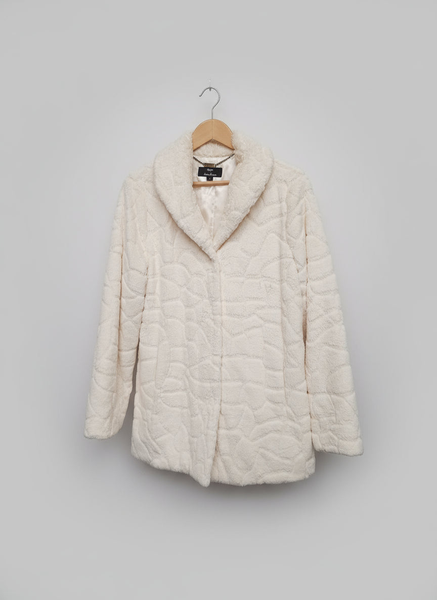 Dennis by Dennis Basso Ladies Cream Faux Fur Jacket Size M