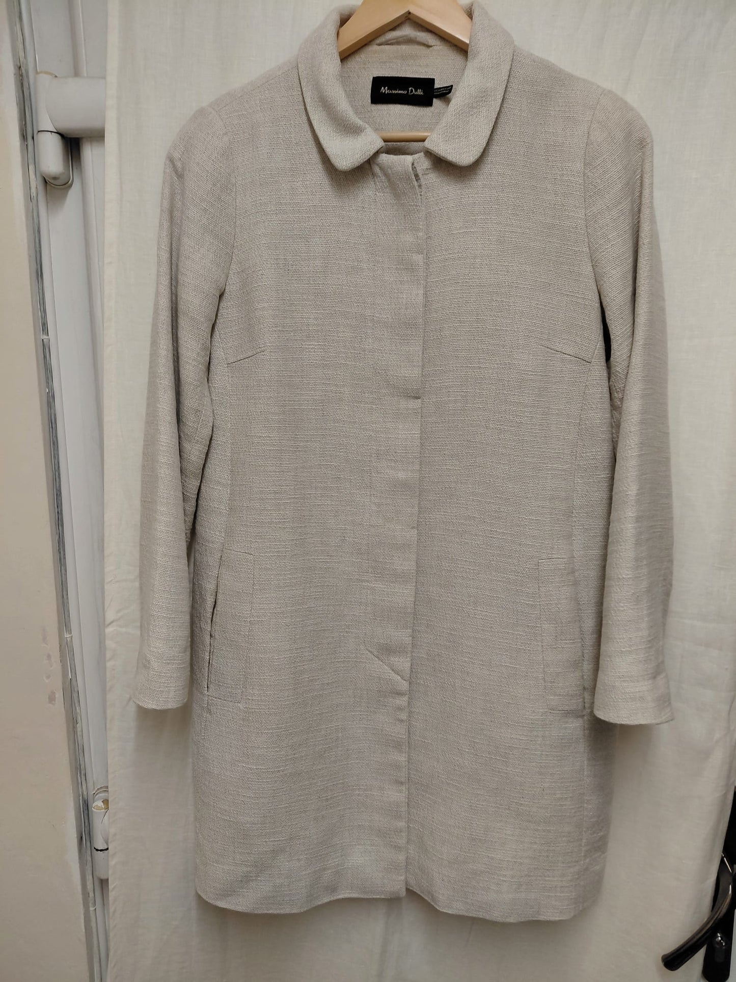 Massimo Dutti A-line coat in linen blend size 14, Talla 42.