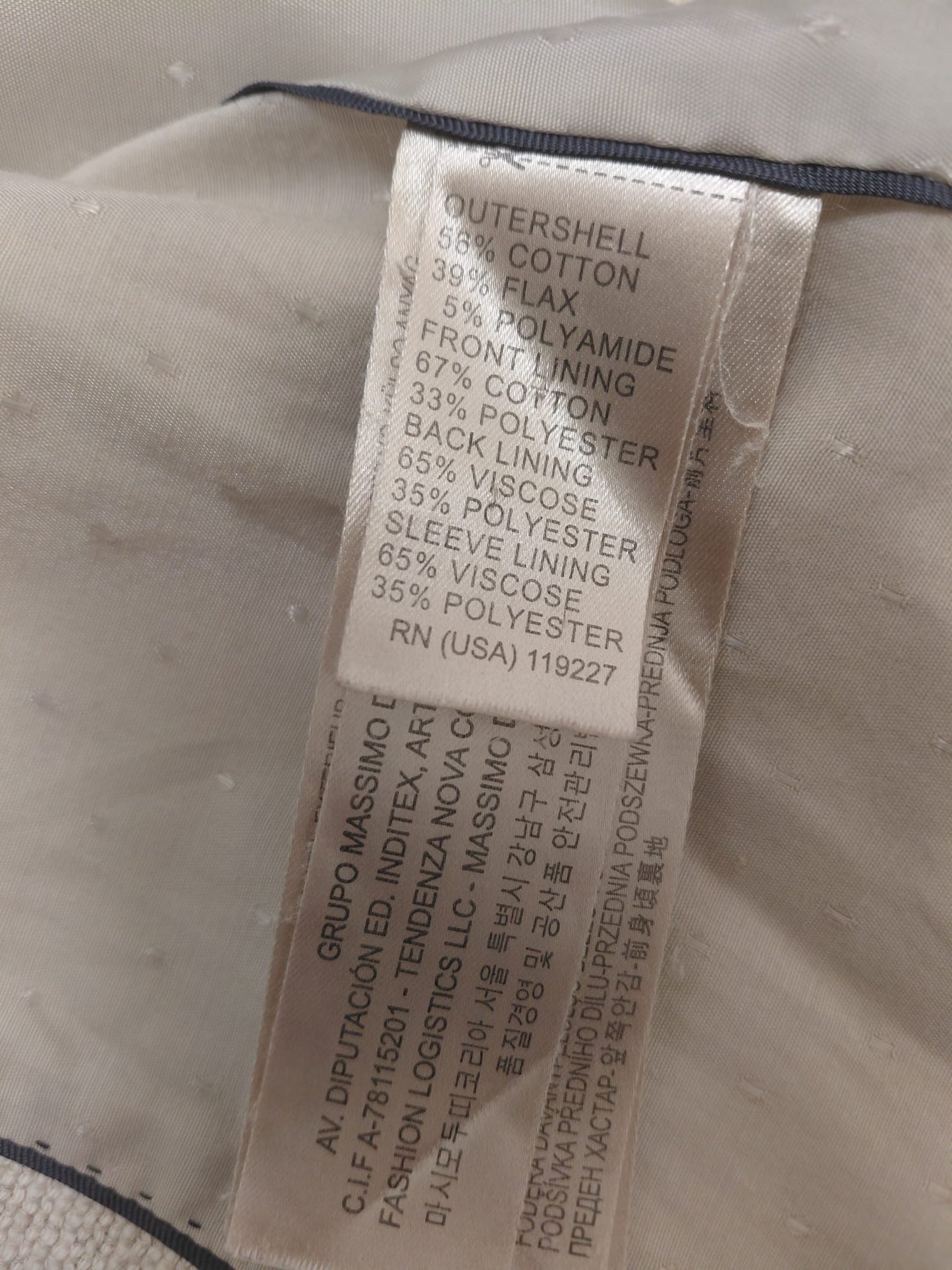 Massimo Dutti A-line coat in linen blend size 14, Talla 42.