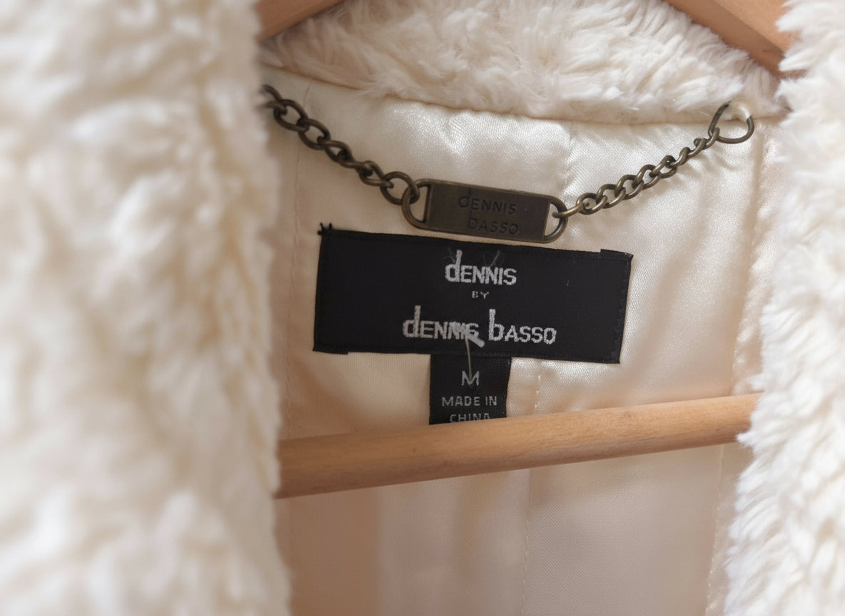 Dennis by Dennis Basso Ladies Cream Faux Fur Jacket Size M