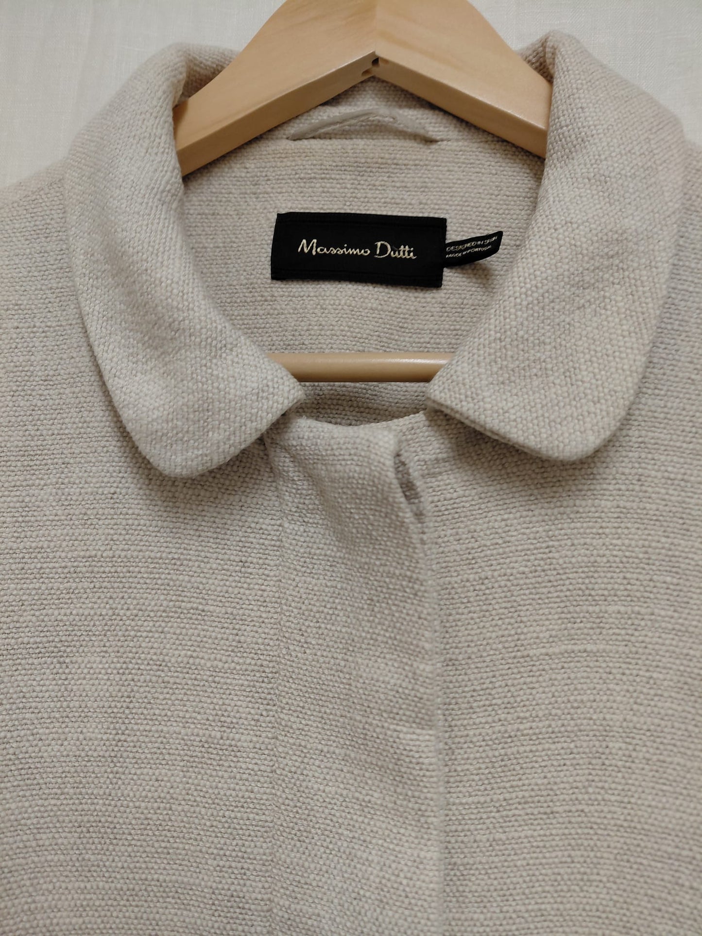 Massimo Dutti A-line coat in linen blend size 14, Talla 42.