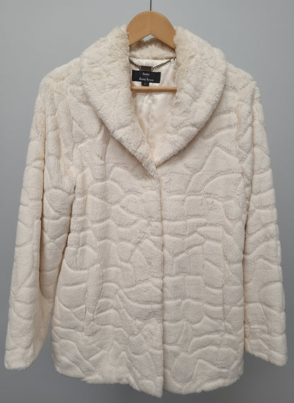 Dennis by Dennis Basso Ladies Cream Faux Fur Jacket Size M