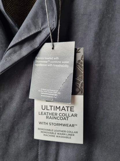 Marks and Spencer leather collar rain coat