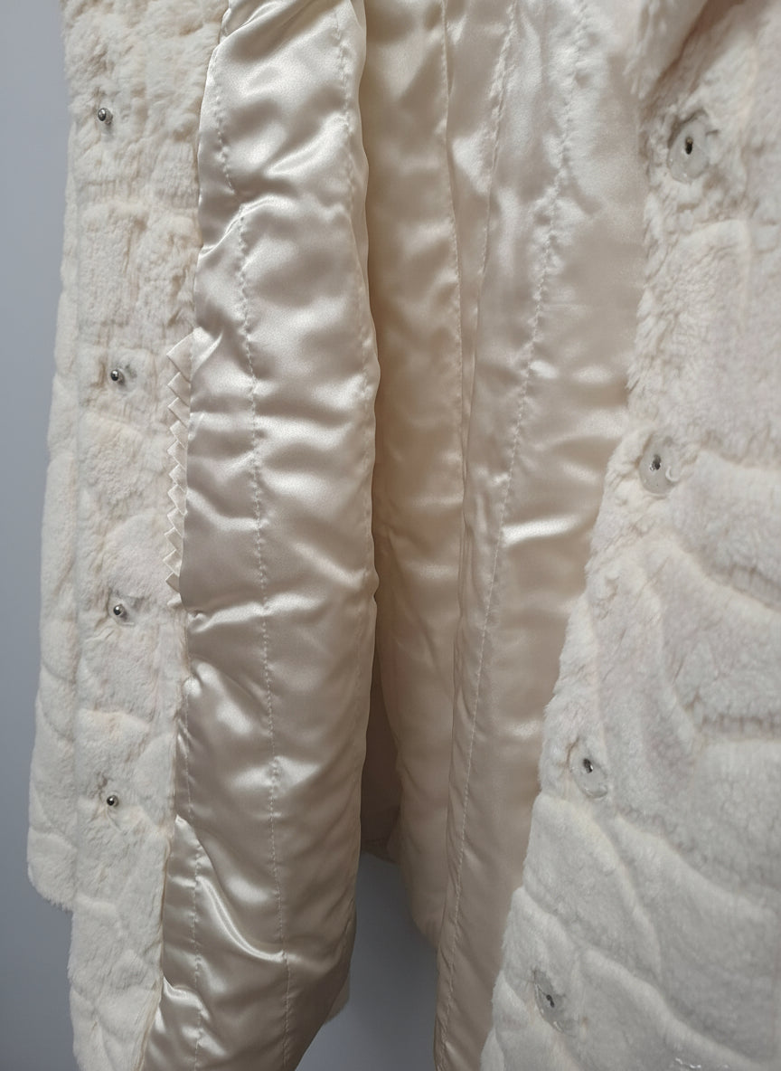 Dennis by Dennis Basso Ladies Cream Faux Fur Jacket Size M