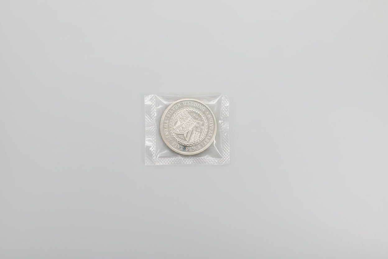 Isle of Man Five Pence Silver Wedding Coin 1972 Original Box