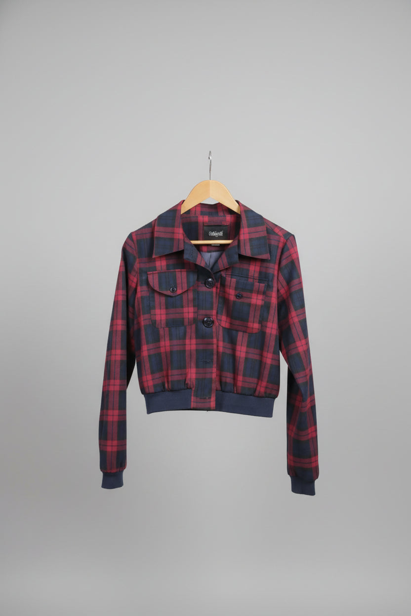 checked red and blue 'Collectif' Jacket