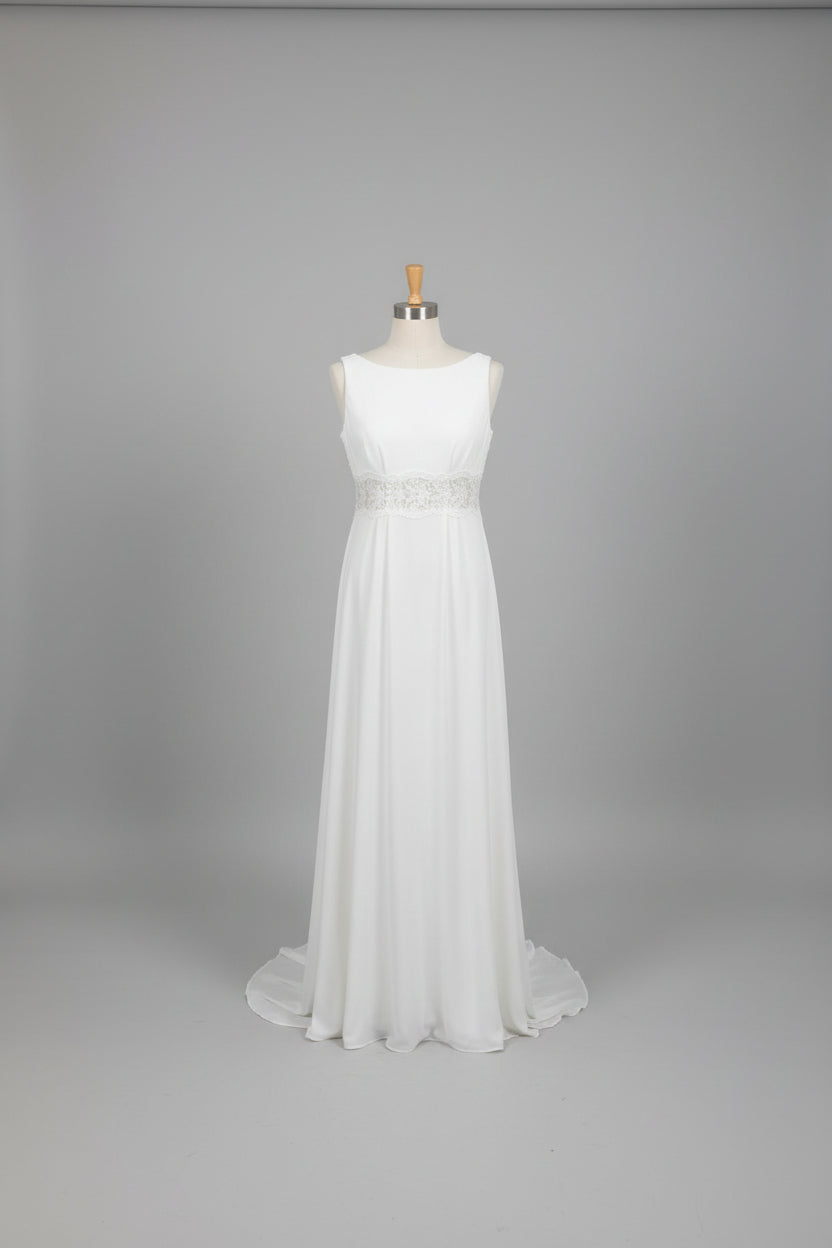 Wedding Dress - Davids Bridal - Size 6 White Sleeveless Bridal