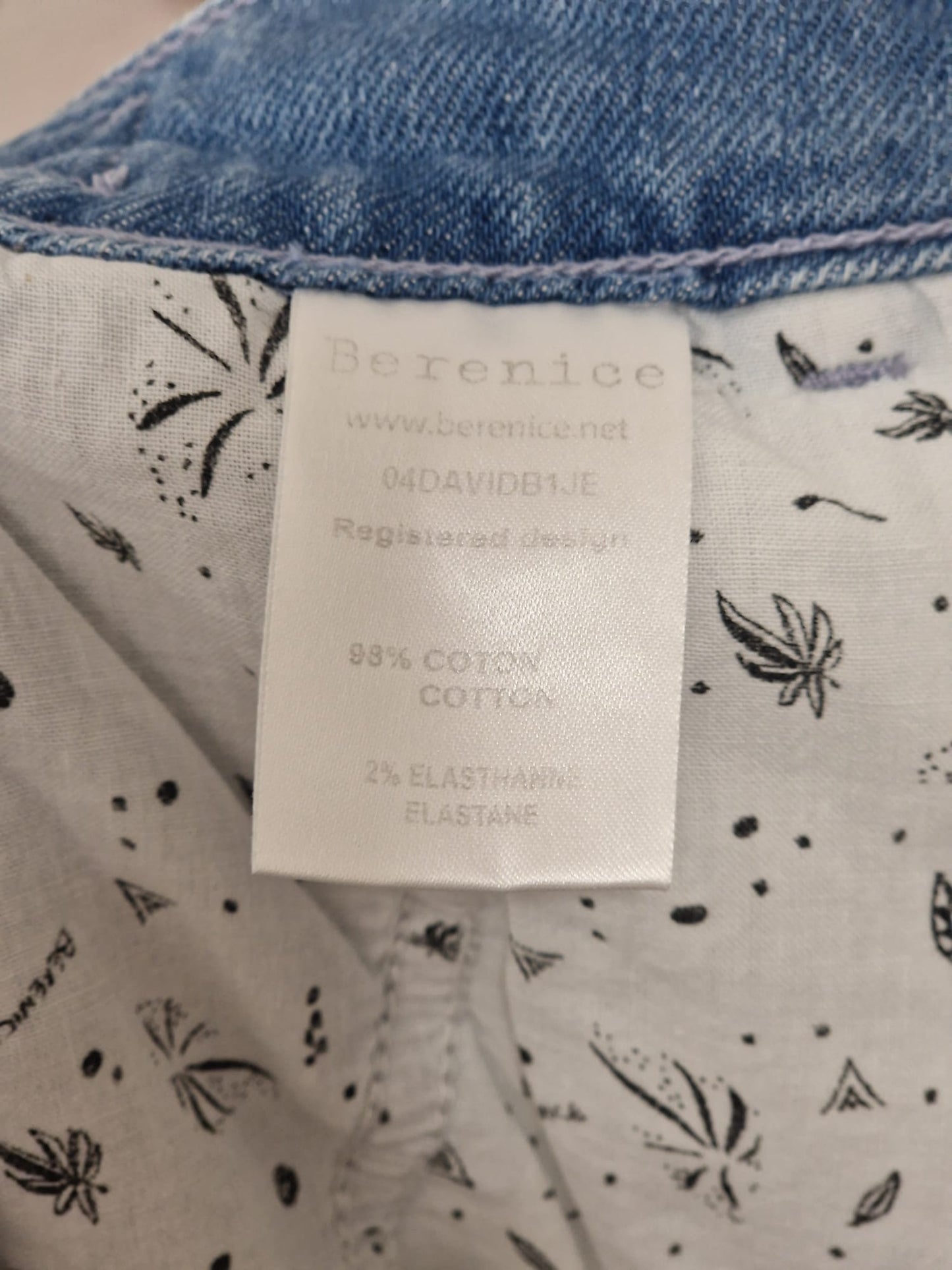 Berenice Blue Denim Skirt UK 10 EU 38 Cotton Blend Pockets Mini Knee-Length