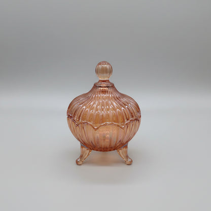 Mid-Century Pink Lidded Candy Dish