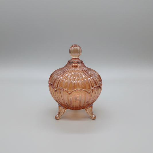 Mid-Century Pink Lidded Candy Dish