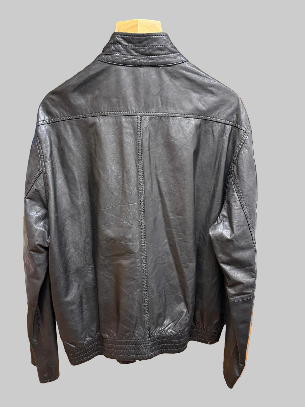 Men's Leather DKNY Black Jacket Size Large