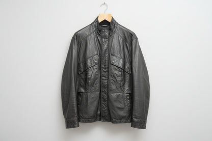 Men's Leather DKNY Black Jacket Size Large