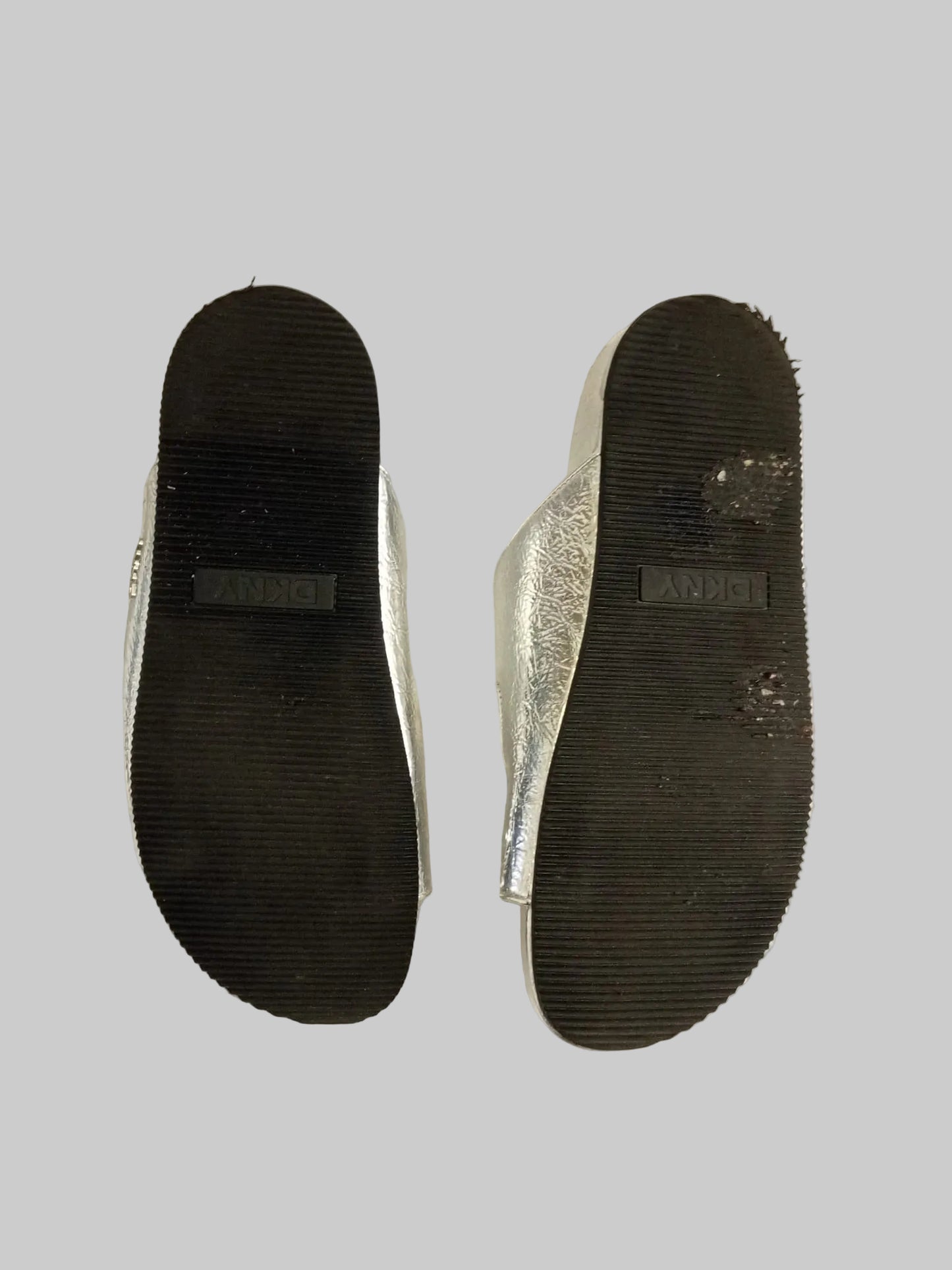 DKNY Women's Silver Sandals Size UK5.5 EU38.5B Used Good Condition