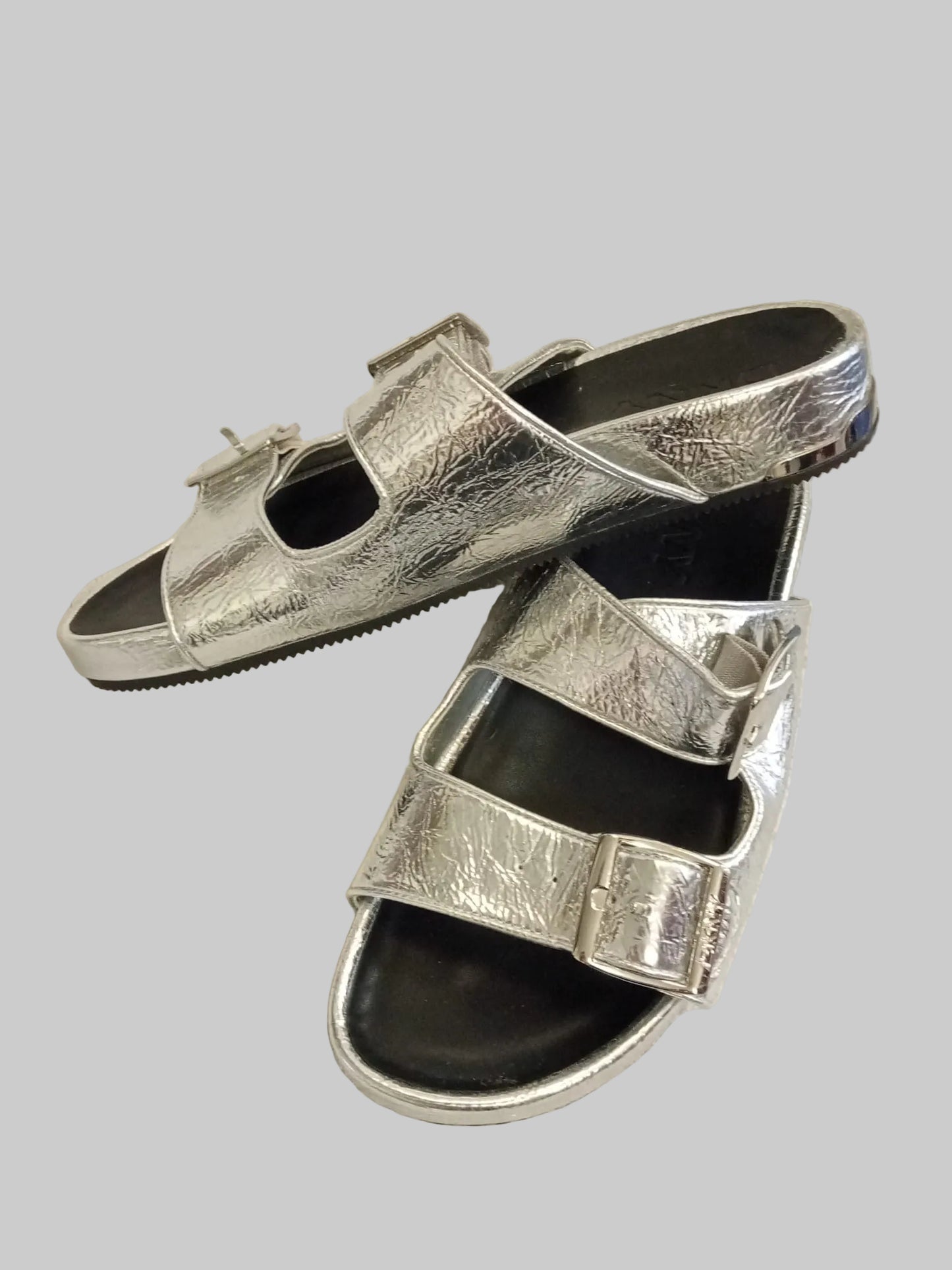 DKNY Women's Silver Sandals Size UK5.5 EU38.5B Used Good Condition