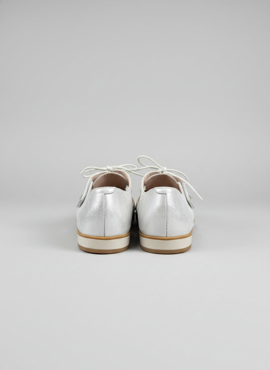 Dorking By Fluchos Lace-Up Brogues Silver Cut-Out Shoes UK 7 EU 40