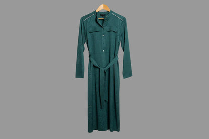 Saint + Sofia green snakeskin shirt dress - UK SIZE 12