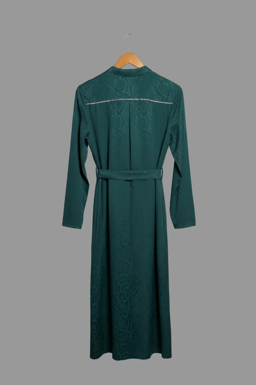 Saint + Sofia green snakeskin shirt dress - UK SIZE 12