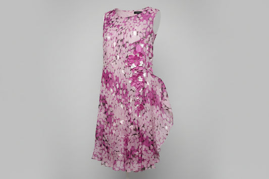 Fen Wright and Manson pink patterned chiffon dress dress size 12 petite