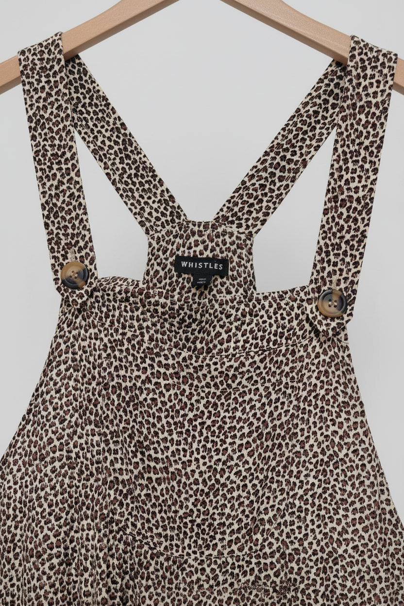WHISTLES LEOPARD PRINT RITA DUNGAREES UK 12 EU 40