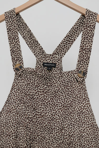 WHISTLES LEOPARD PRINT RITA DUNGAREES UK 12 EU 40