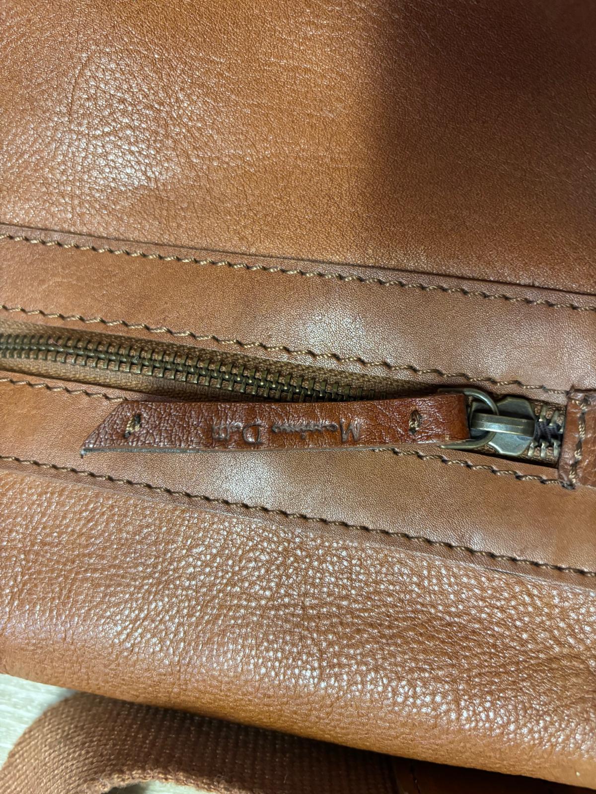 Massimo Dutti Tan Leather Laptop Messenger Bag