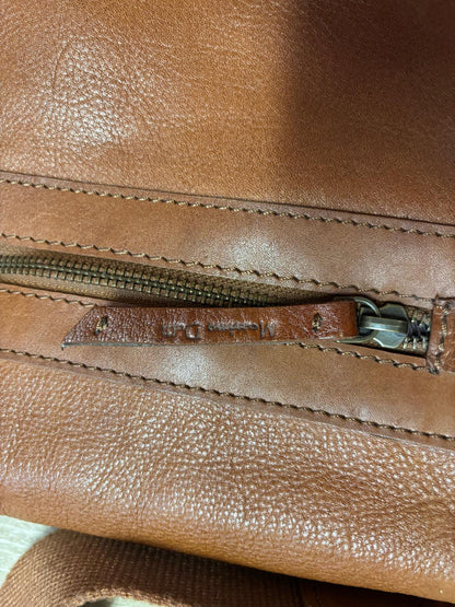 Massimo Dutti Tan Leather Laptop Messenger Bag