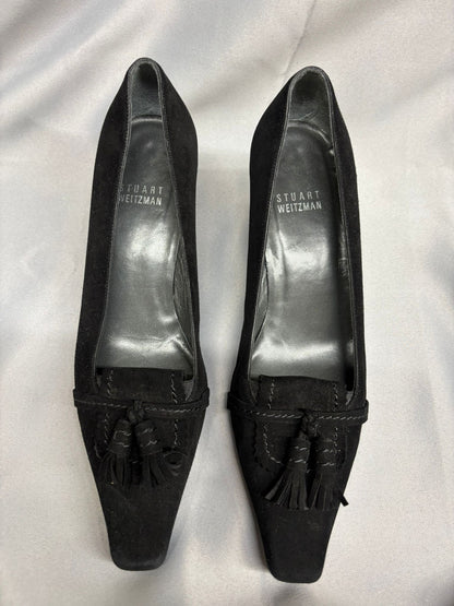 Stuart Weitzman Suede Black Kitten Heels EUR Size 36.5 UK size 4