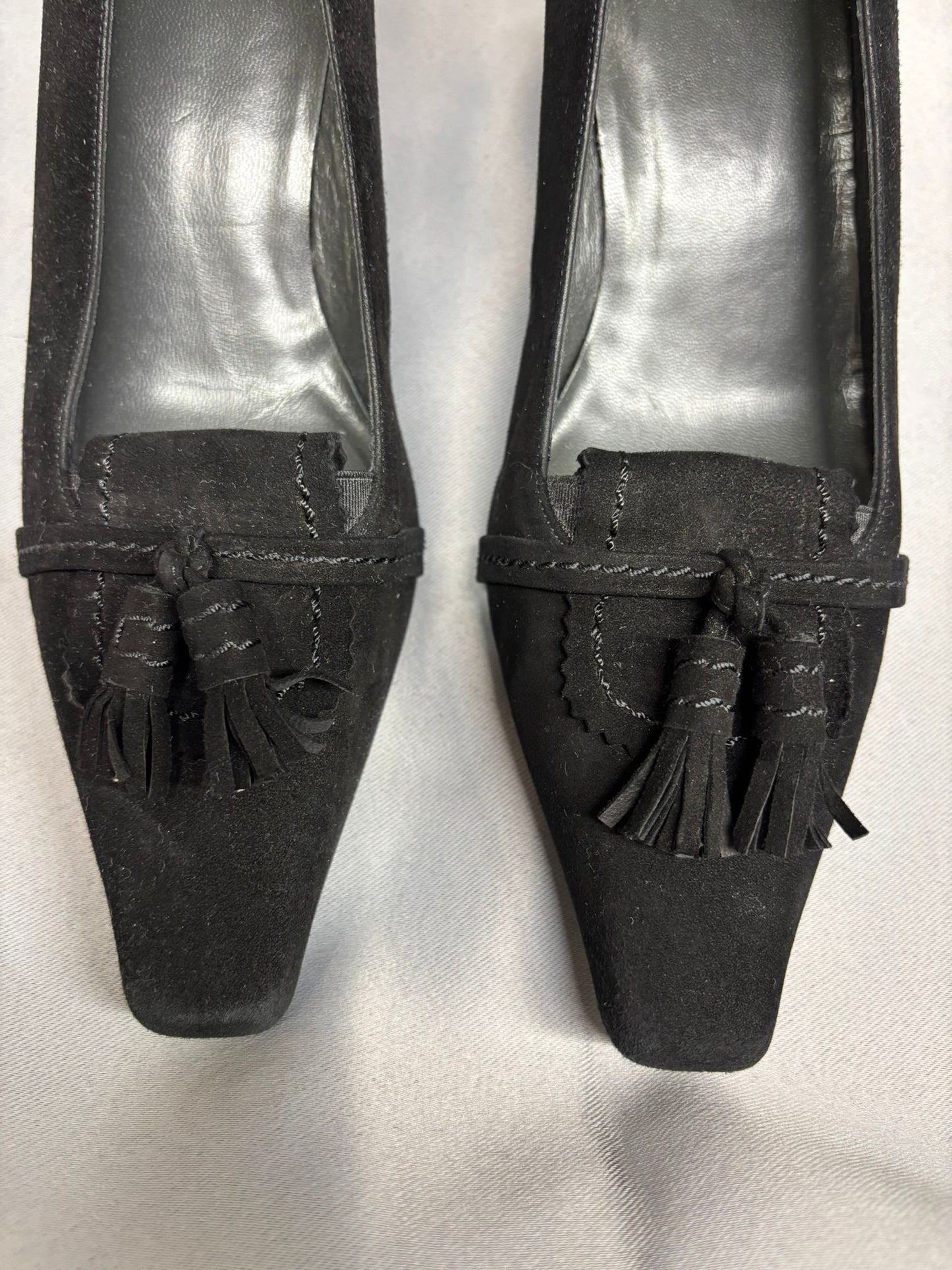 Stuart Weitzman Suede Black Kitten Heels EUR Size 36.5 UK size 4