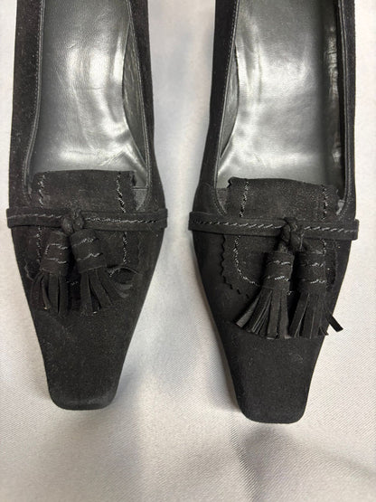 Stuart Weitzman Suede Black Kitten Heels EUR Size 36.5 UK size 4