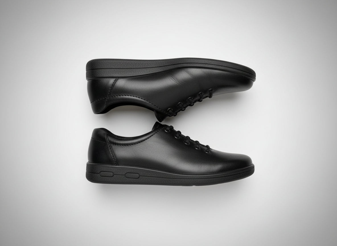 ECCO Black Leather Lace-Up Trainers UK 8 EU 41