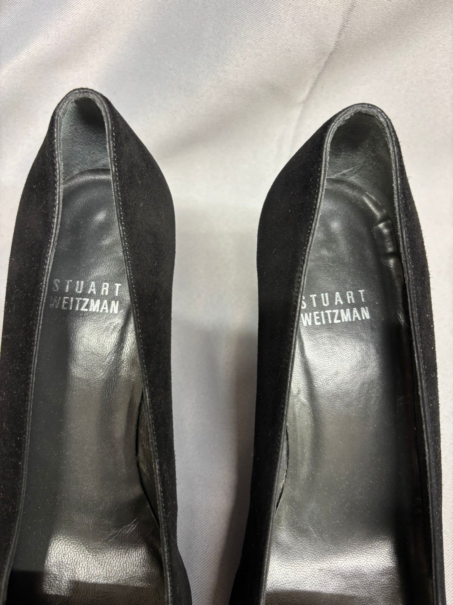 Stuart Weitzman Suede Black Kitten Heels EUR Size 36.5 UK size 4