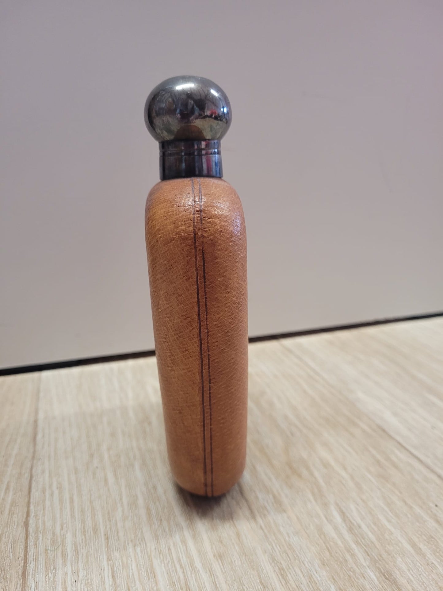 Vintage Brown Leather Hip Flask