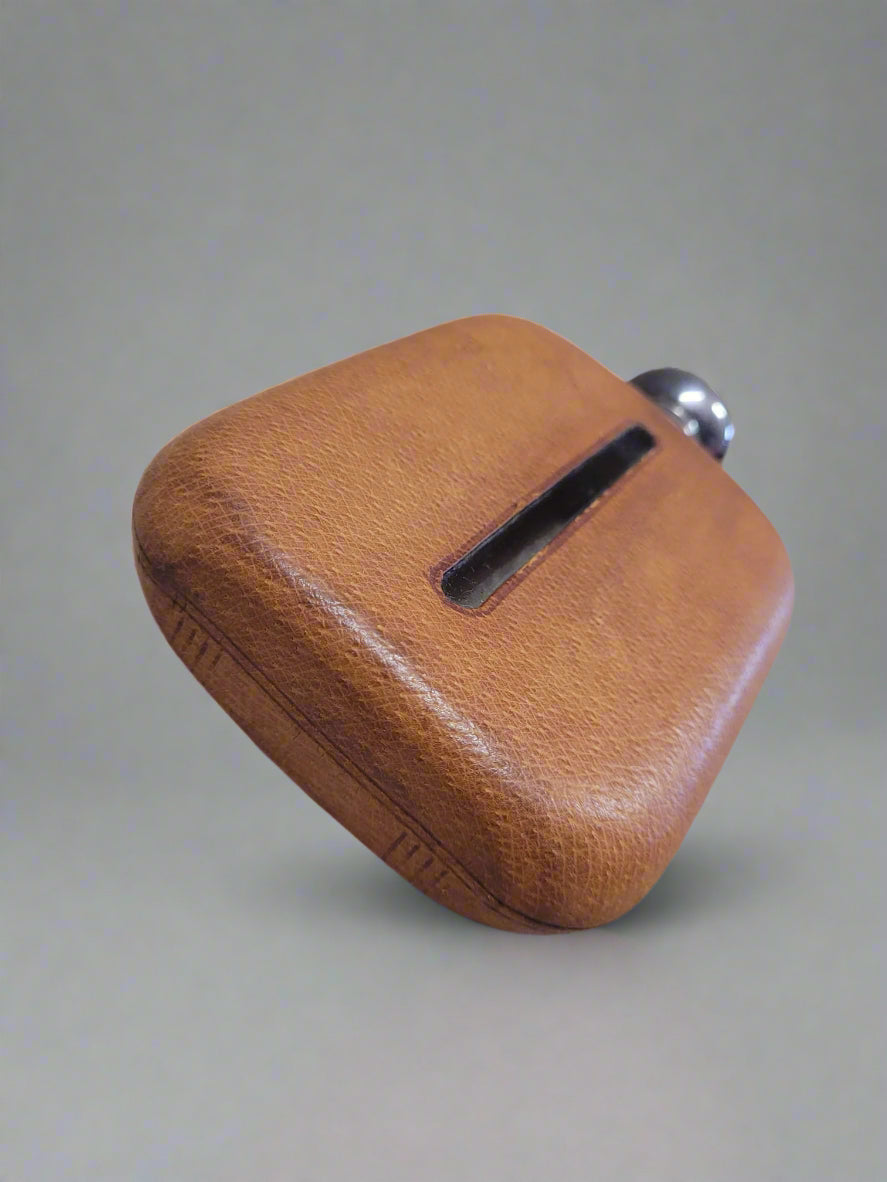 Vintage Brown Leather Hip Flask