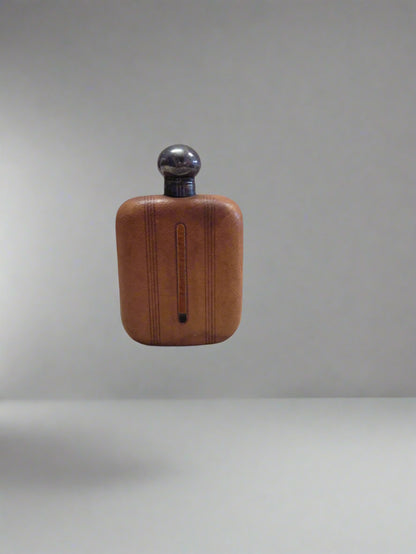 Vintage Brown Leather Hip Flask