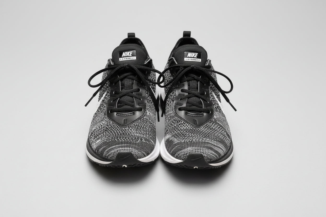 Womens Nike Flyknit Racer Oreo UK6 EU39 Black White Good Condition