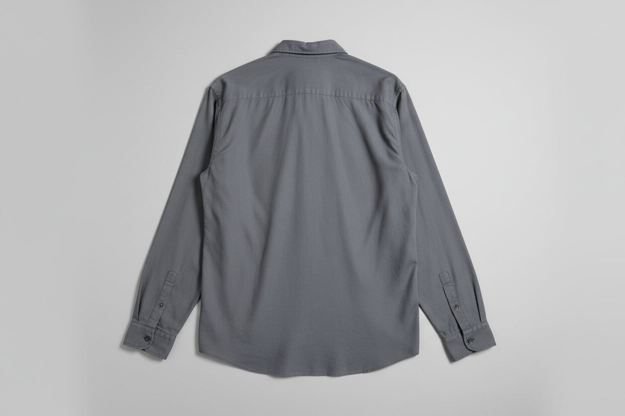 Tom Ford Size 40 Charcoal Blue Grey Long-Sleeve Shirt Buttoned Lyocell