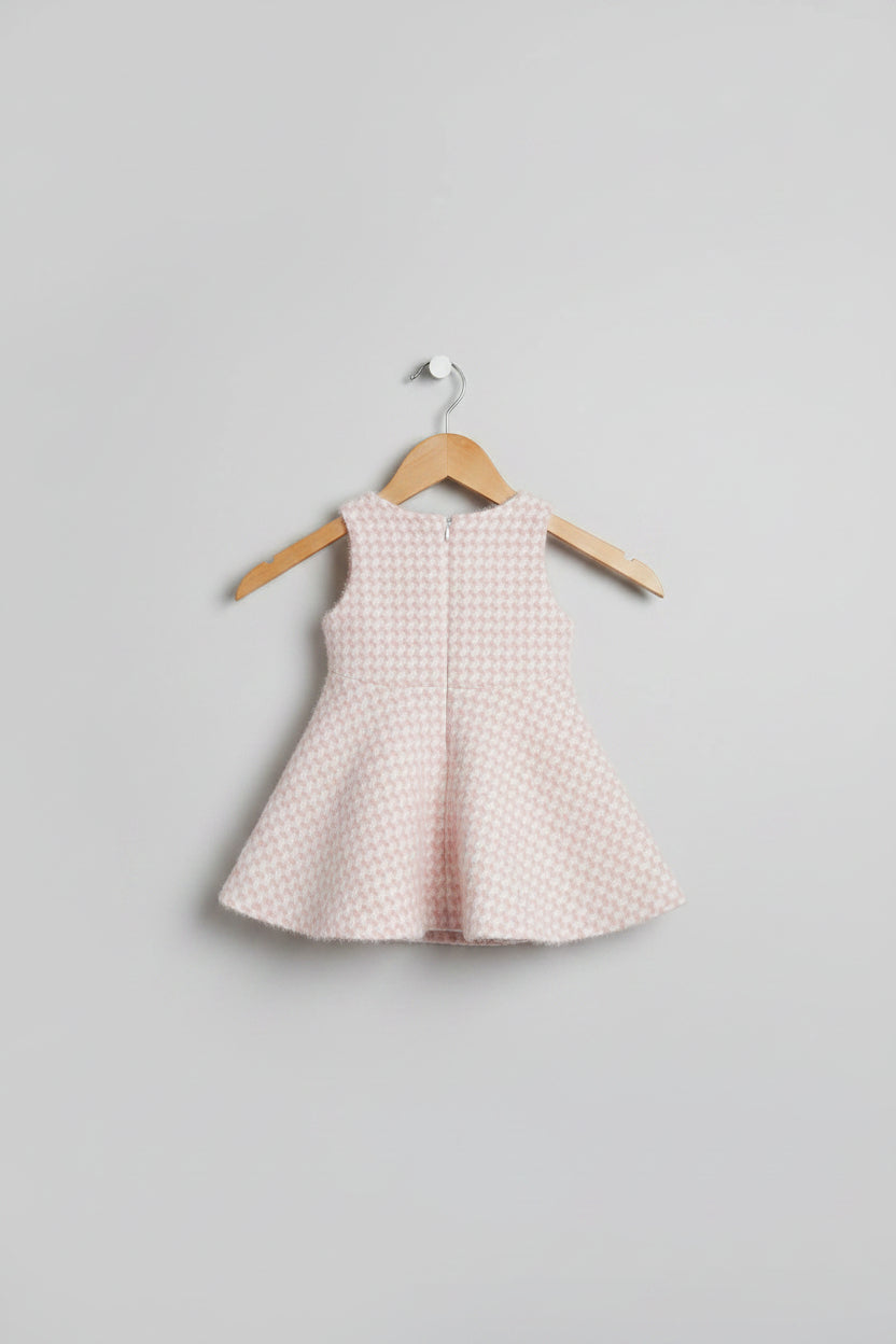 Pink & White Houndstooth Skater Party Dress - Age 18 Months - Baby Girl