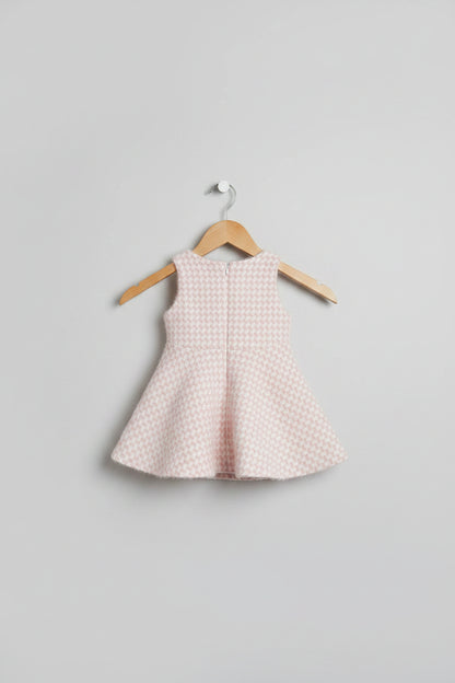 Pink & White Houndstooth Skater Party Dress - Age 18 Months - Baby Girl