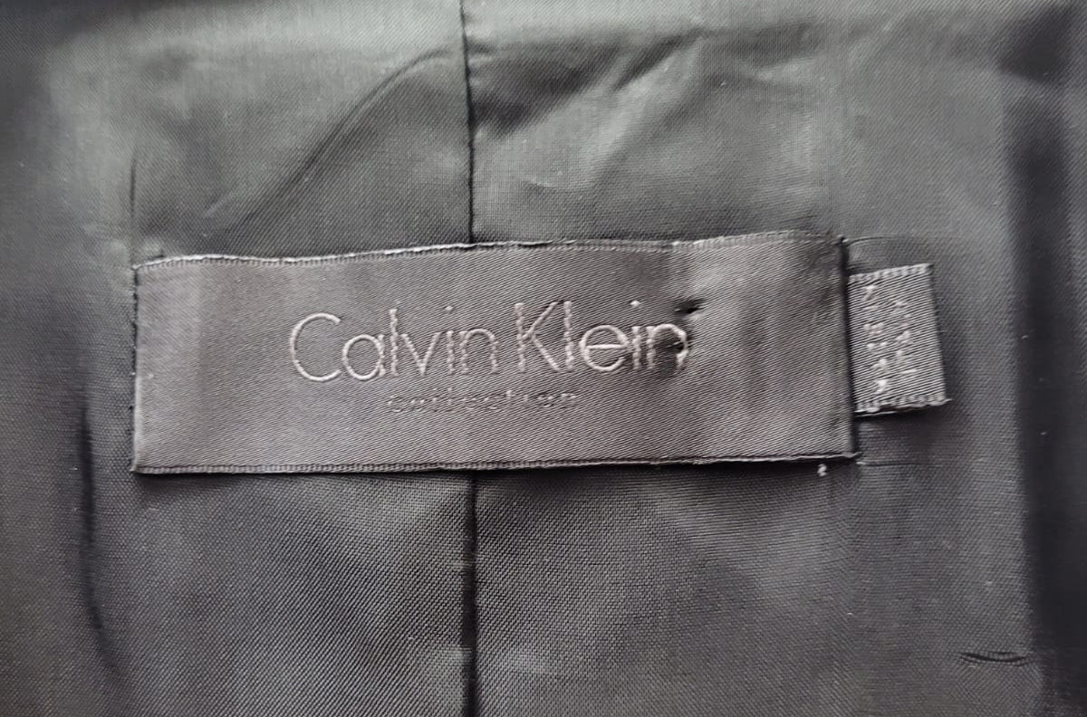 BNWT Calvin Klein Charcoal Grey Black Blazer (S) UK 8 EU 36 Jacket Double Breasted - NEW