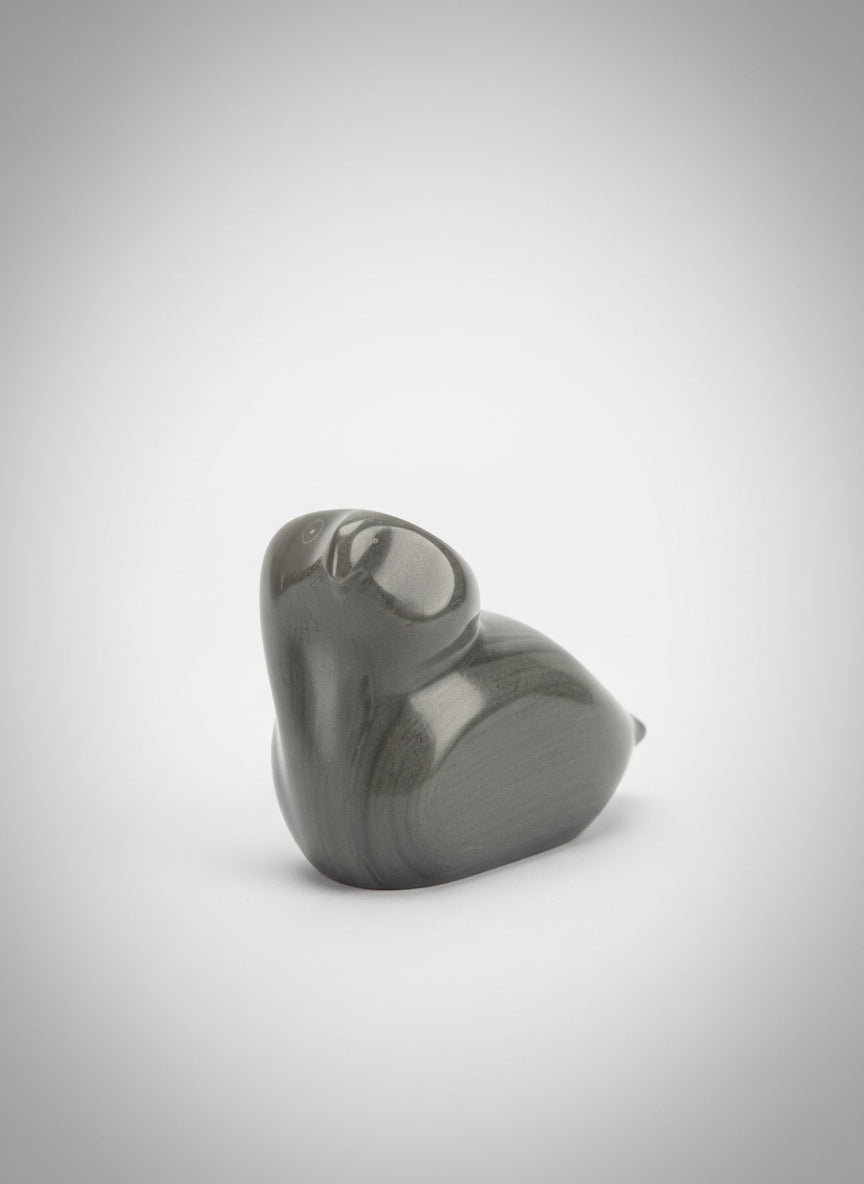 Canadian Eskimo Art Hand Carved Green Bird Sculpture