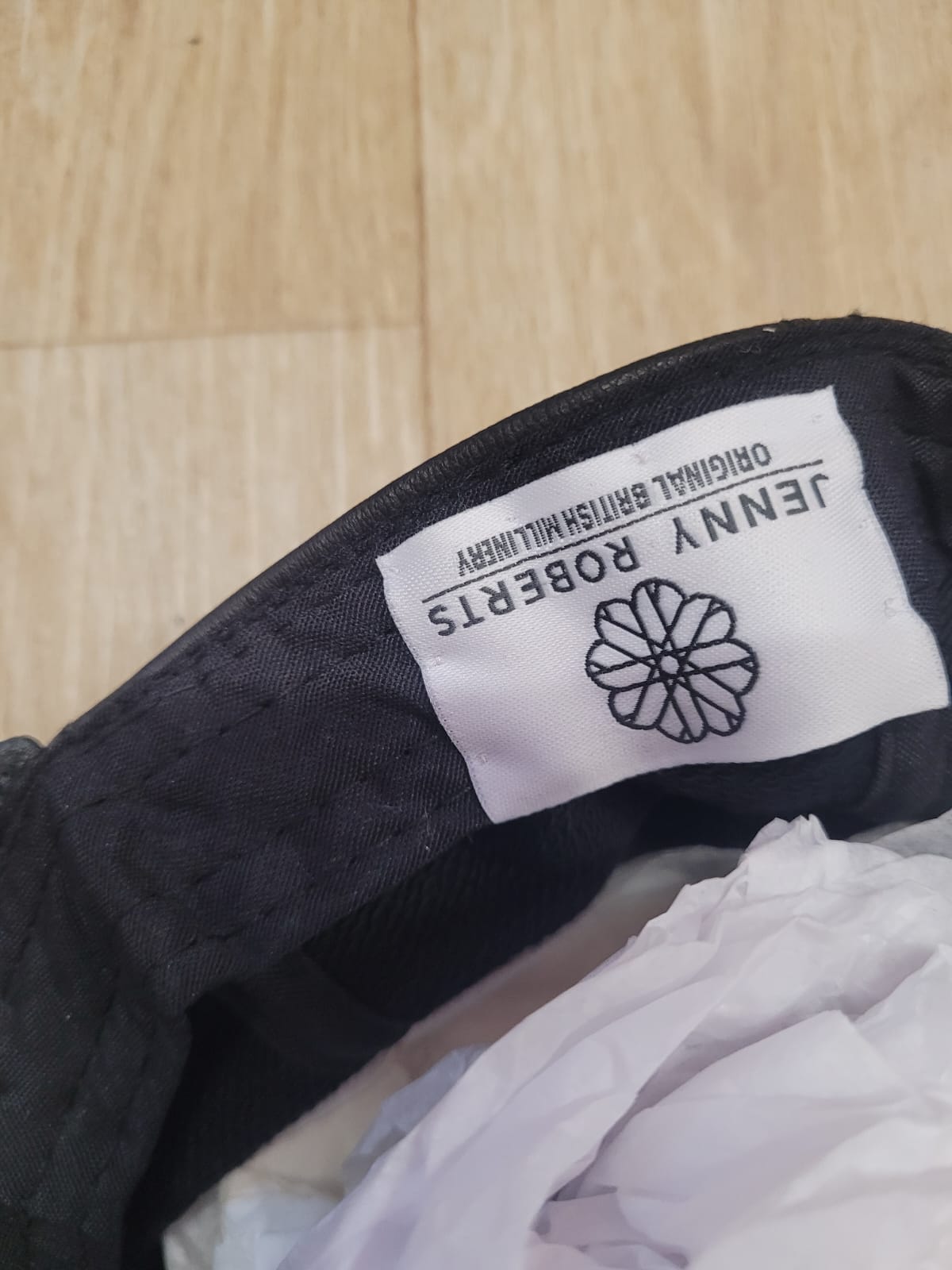 Jenny Roberts Millinery Black Leather Ladies Hat