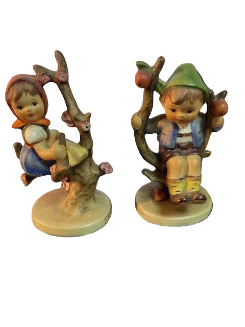 Hummel Goebel Apple Tree Girl & Boy - 4" Famous Collectible Figurines - Vintage