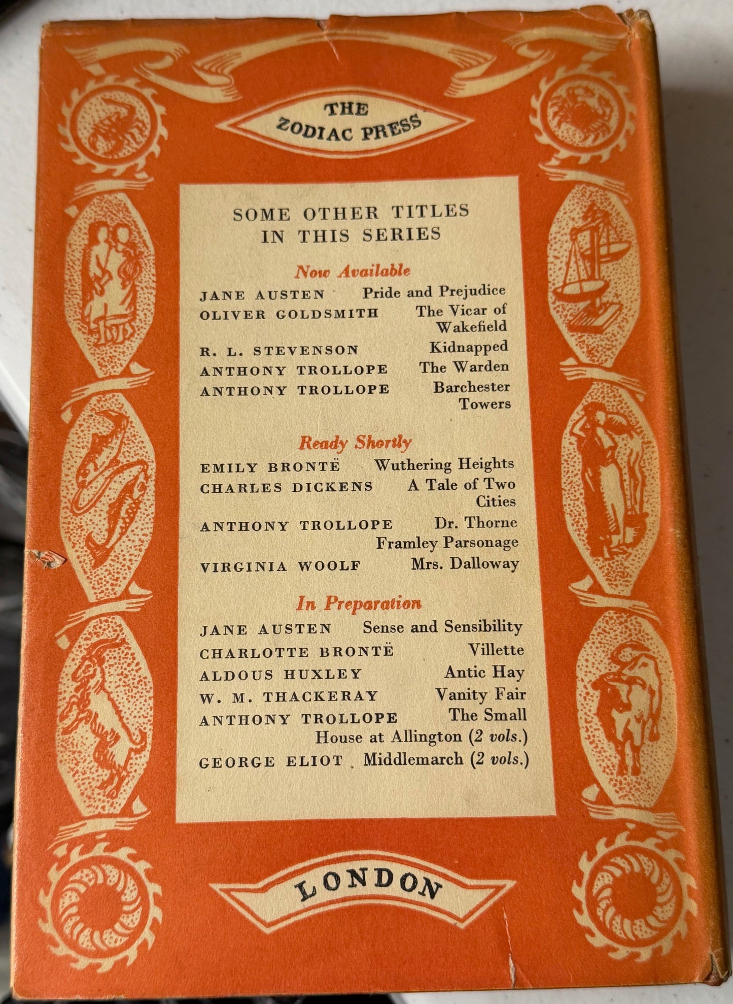 Jane Eyre by Charlotte Brontë - Vintage Zodiac Press Hardback - 100% to charity - GOOD USED CONDITION