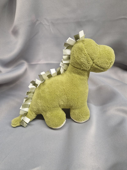Jellycat chums green dinosaur chime rattle toy (used)