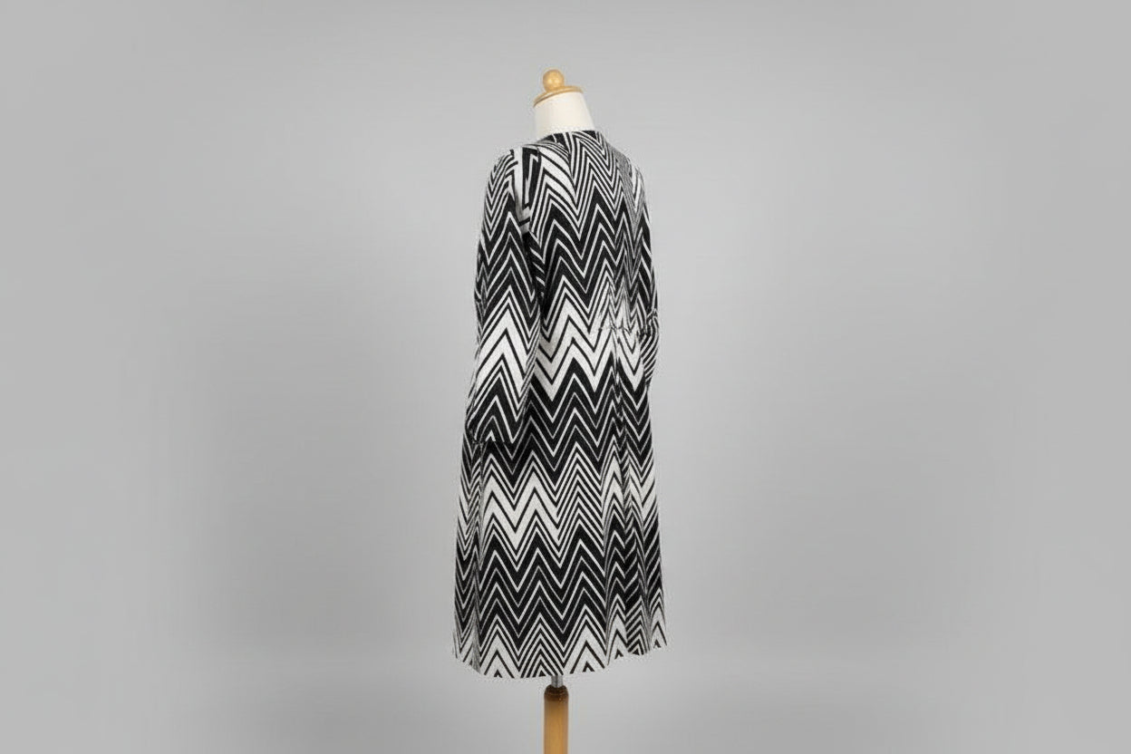 BNWT Principles Black & White Geometric Coat / Mac UK 20 EU 48 - NEW WITH TAGS
