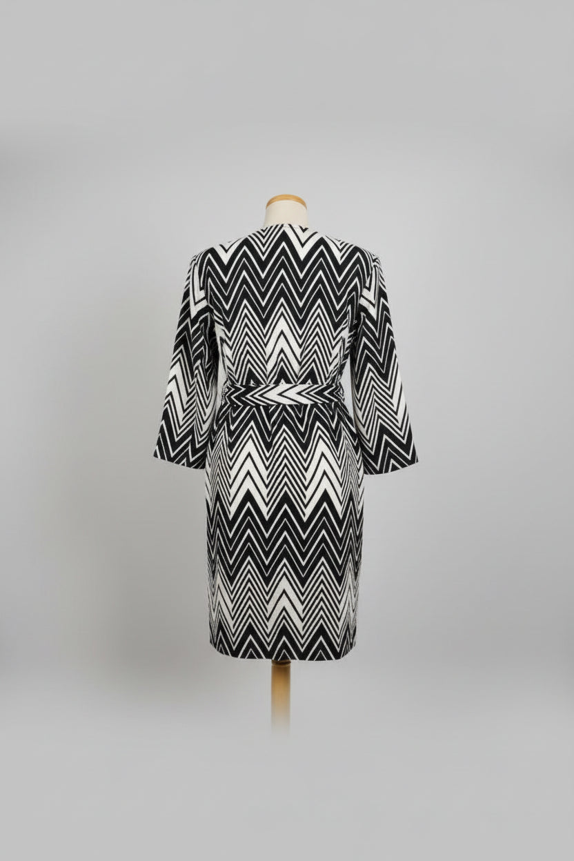 BNWT Principles Black & White Geometric Coat / Mac UK 20 EU 48 - NEW WITH TAGS